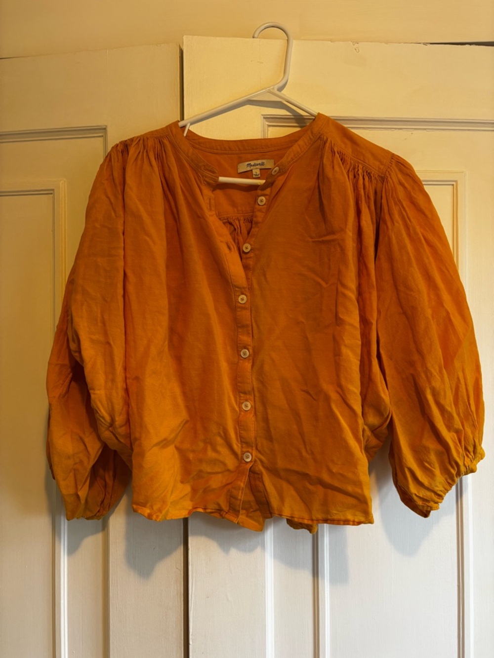 Madewell Golden Yellow Button-Front Top